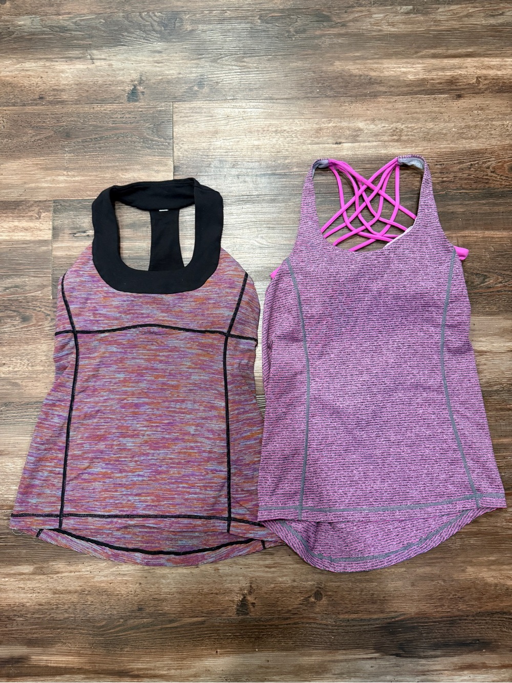 Set of Lululemon Athletic Tank Tops Pink and Purple